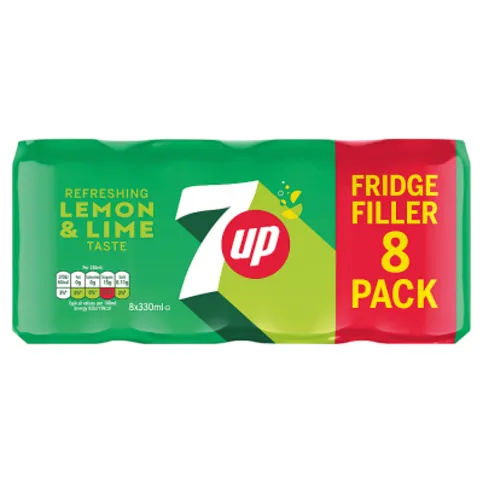 7Up Refreshing Lemon & Lime Taste 8 x 330ml