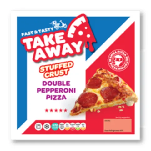 Fast & Tasty Takeaway Fully Loaded Stuffed Crust Double Pepperoni Pizza 501g