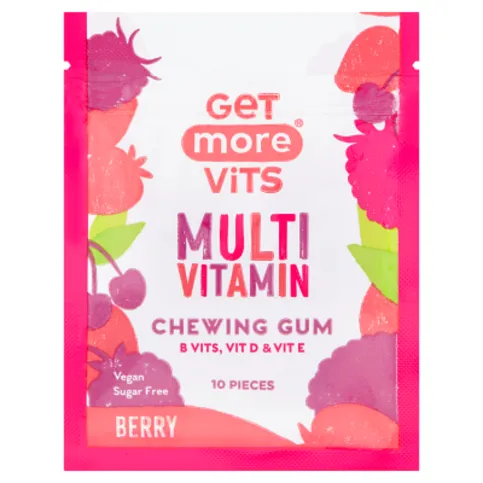 Get More Vits 10 Multi Vitamin Chewing Gum Berry 14.2g