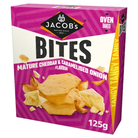 Jacob's Mature Cheddar & Caramelised Onion Flavour Bites 125g