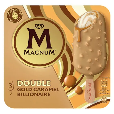 Magnum Double Gold Caramel Billionaire Ice Cream 3 x 85ml