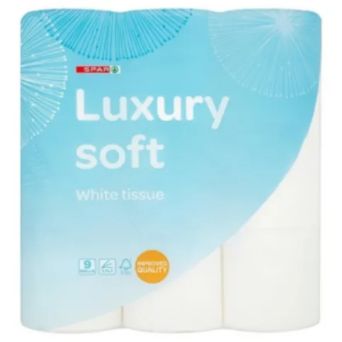 Spar Luxury Soft White Tissue 9 Rolls