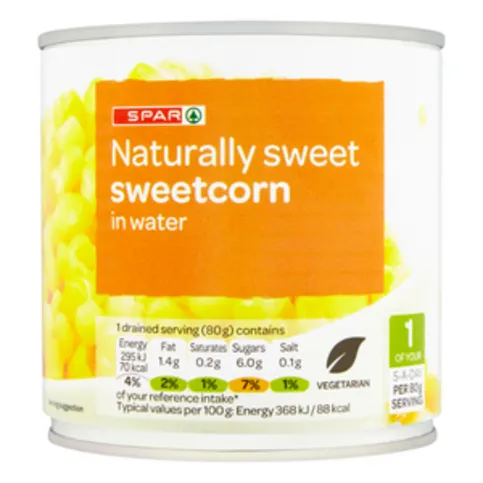 Spar Sweetcorn In Water 320g