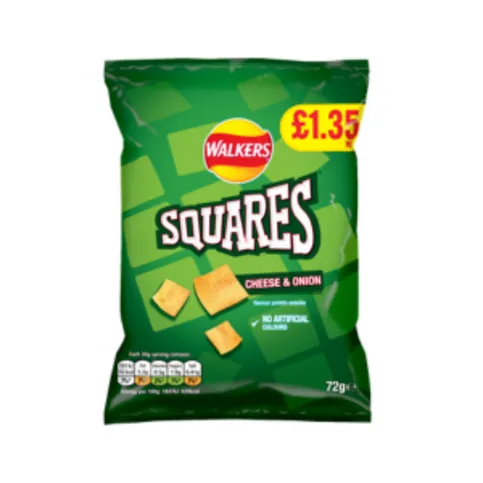 Walkers Squares Cheese & Onion 72g