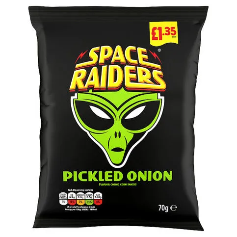Space Raiders Pickled Onion Flavour Cosmic Corn Snacks 70g
