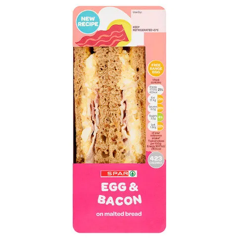 Spar Egg & Bacon on Malted Bread