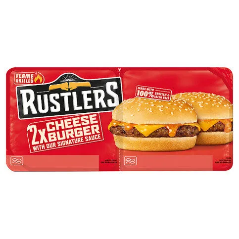 Rustlers Flame Grilled Cheese Burger 2 x 140g (280g)
