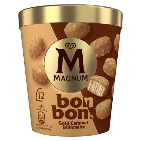 Magnum Bon Bon Ice Cream Frozen Snack Gold Caramel Billionaire 12x 17 ml (204 ml) 