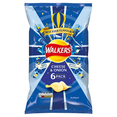 Walkers Cheese & Onion Multipack 6 x 25g