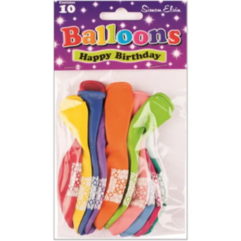 Happy Birthday Balloons 10 Pack