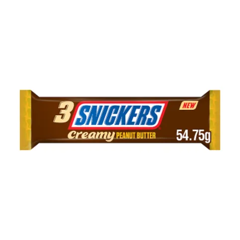 Snickers Creamy Peanut Butter & Milk Chocolate Snack Bar Trio 54.75g