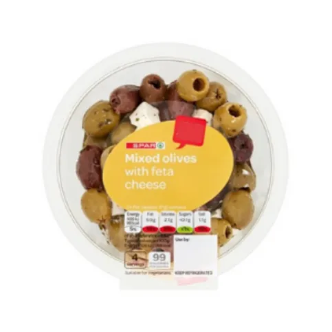 Spar Mixed Olives With Feta Cheese 150g