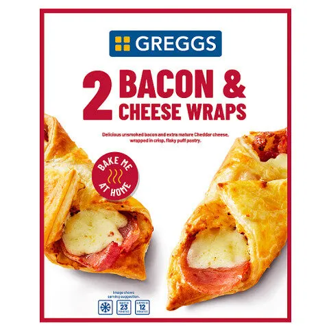 Greggs 2 Bacon & Cheese Wraps 202g