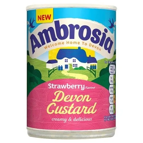 Ambrosia Strawberry Flavour Devon Custard 400g