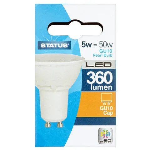 Status LED GU10 100 Degree 5W Pearl Warm White Bulb